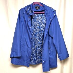 Women’s Dennis By Dennis Basso Hooded Rain Jacket •Size 1XL *EUC